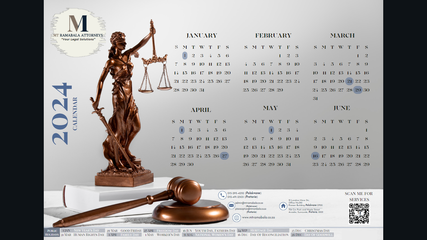 MT RAMABALA ATTORNEYS Calendar